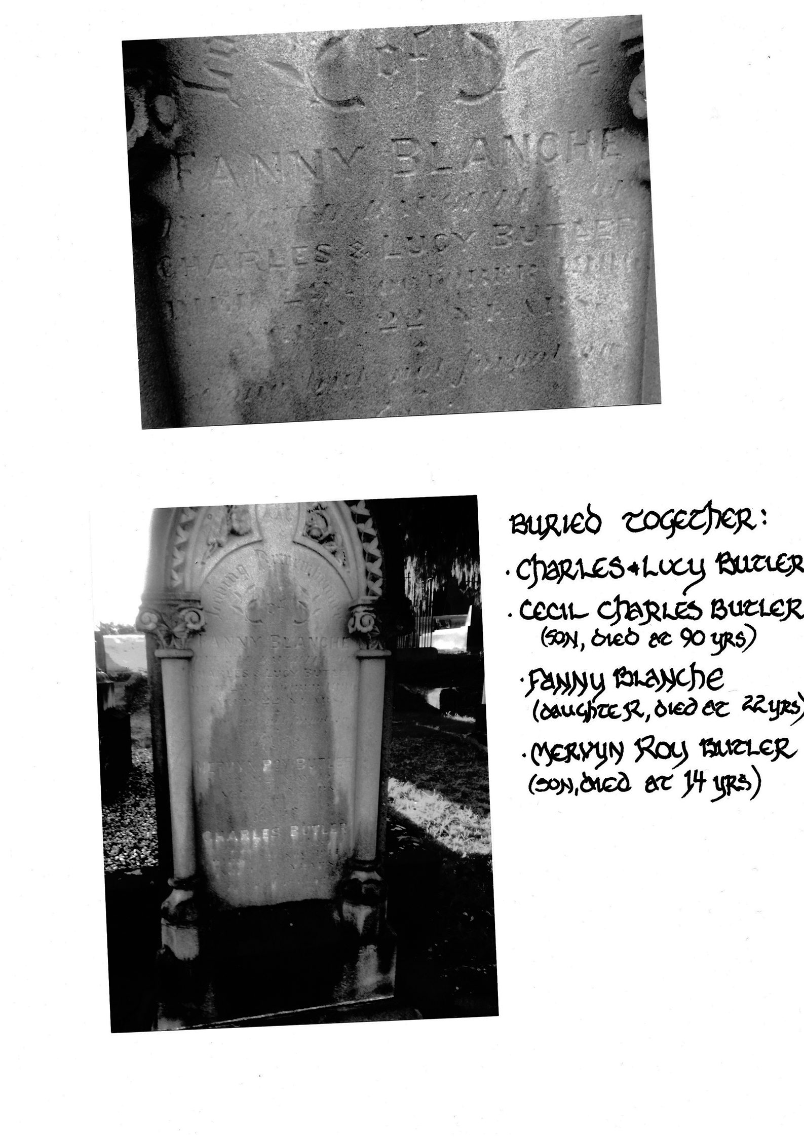 Photo of headstones/Lucy Butler d1937 hdstn St Johns Camden NSW